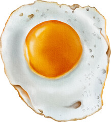 Release watercolor illustration of scrambled eggs