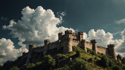 Naklejka premium fortress in sky