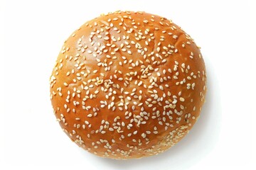 Top view of white sesame seed bun
