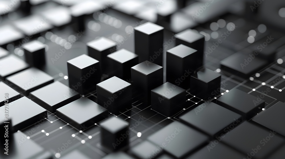 Aufkleber close up of black cubes on computer keyboard