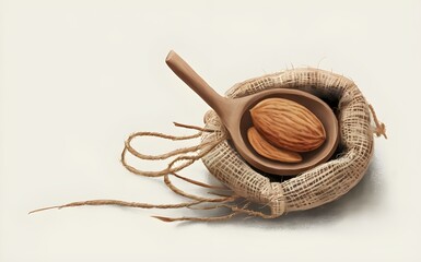 Bagged almonds are delicious sweet almonds  generative ai