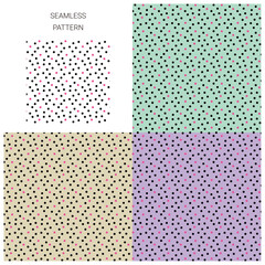 シームレスパターン_ドット_黒ピンク