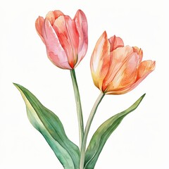 Fototapeta premium A Watercolor of Tulip Clipart