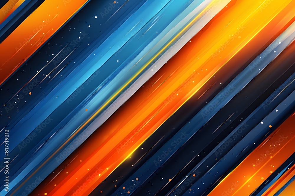Poster A colorful background with lines and stars