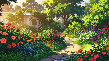 a beautiful garden with colorful flowers on bushes which enhance the beauty of garden