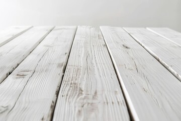 Fototapeta premium Wooden table on white background