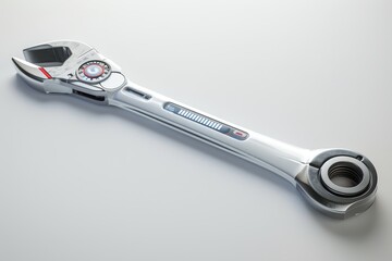 Obraz premium Engineer's wrench in electronic style