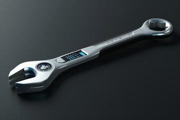 Obraz premium Engineer's wrench in electronic style