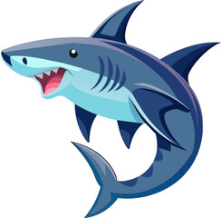 cartoon smiling adorableA shark isolated 