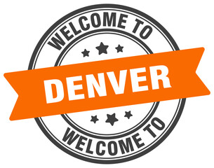 Welcome to Denver stamp. Denver round sign