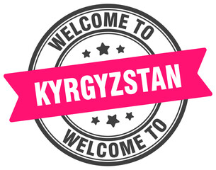 Obraz premium Welcome to Kyrgyzstan stamp. Kyrgyzstan round sign