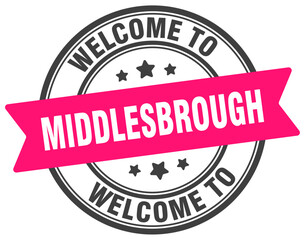 Fototapeta premium Welcome to Middlesbrough stamp. Middlesbrough round sign
