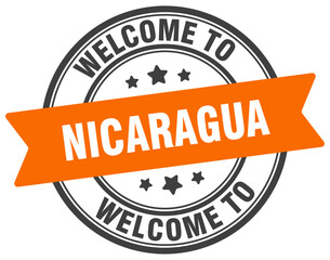 Welcome to Nicaragua stamp. Nicaragua round sign