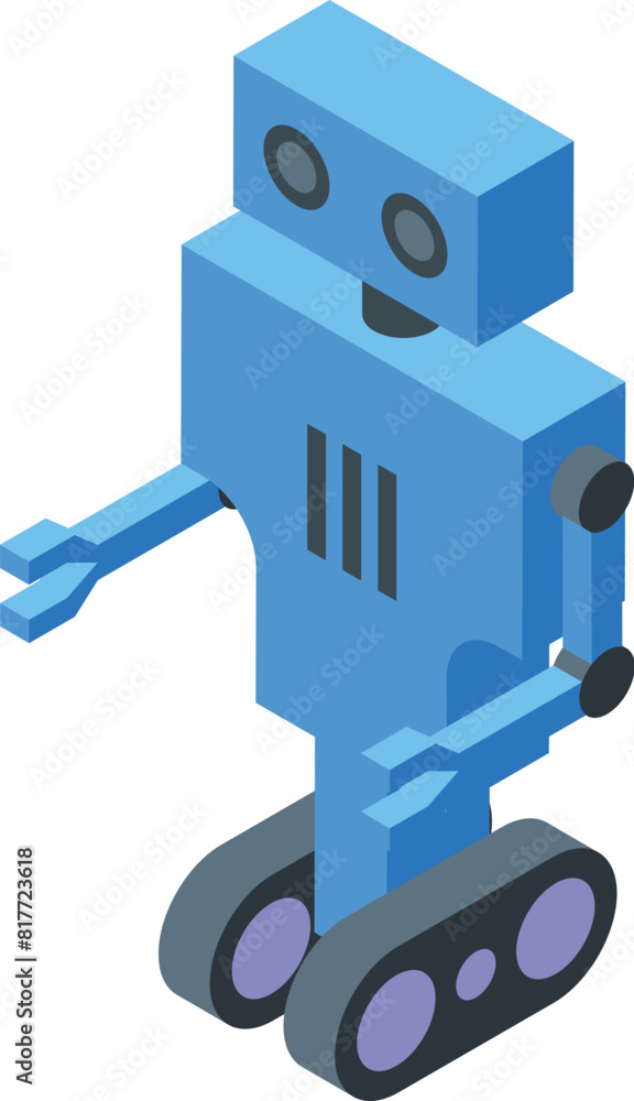 Aufkleber cute isometric blue robot illustration with 3d technology and futuristic design as a friendly mascot