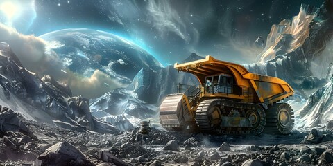 Exploring Earth's Surface with Robotic Machinery for Mining and Construction in a Futuristic...