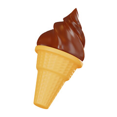 Sweet Summer Treat Ice Cream Cone. 3D Render