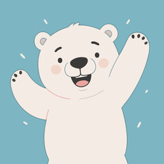 Cute vector illustration of a Polarbear for kids' reading time