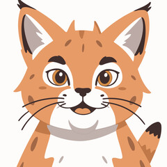 Cute Lynx for children's literature vector illustration