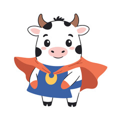 Cute vector illustration of a Cow for children book