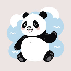 Vector illustration of a cute Panda for toddlers