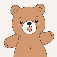 Cute Bear for kids story book vector illustration
