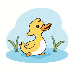 Cute Duck for children's bedtime stories vector illustration