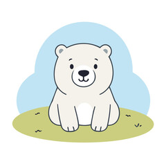 Vector illustration of an endearing Polar for kids' bedtime stories