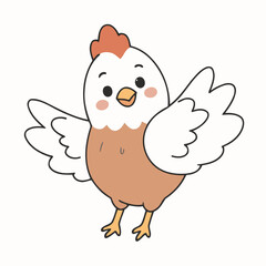 Vector illustration of a cute Chicken for children story book