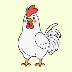 Cute Rooster for children vector illustration