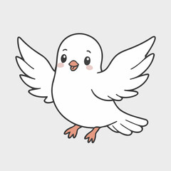 Cute vector illustration of a Dove for kids books