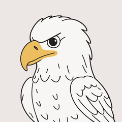 Vector illustration of a cute Eagle for children book