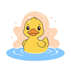 Cute Duck for toddlers story books vector illustration