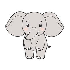 Cute Elephant for children's books vector illustration