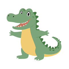 Cute vector illustration of a Alligator for toddlers story books