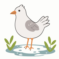 Vector illustration of a cute Bird for kids story book