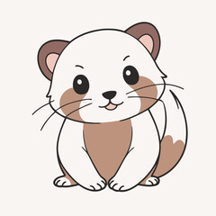 Vector illustration of a cute Ferret for kids