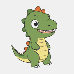 Vector illustration of a cute Dino for toddlers story books