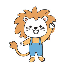 Vector illustration of an enchanting Lion for kids' storytelling