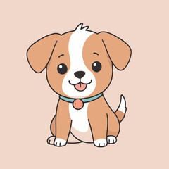 Cute Puppy for children story book vector illustration