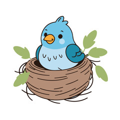 Vector illustration of a cute Bird for kids story book