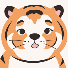 Vector illustration of a cute Tiger for children