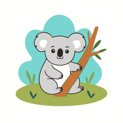 Cute Koala for toddlers books vector illustration