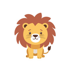 Vector illustration of a cute Lion for children book