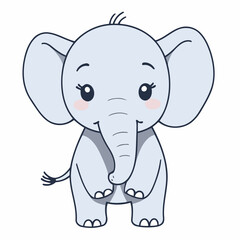Cute vector illustration of a Elephant for kids' reading time