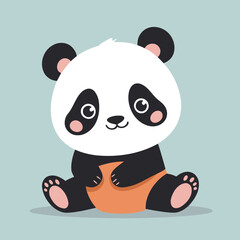 Cute vector illustration of a Panda for toddlers