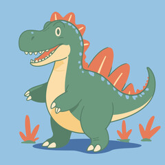Naklejka premium Cute Dino for kids' storybook vector illustration