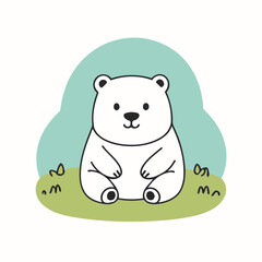 Cute PolarBear for toddlers' playful adventures vector illustration
