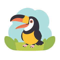 Cute Toucan for preschoolers' storybook vector illustration