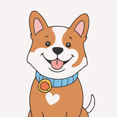 Cute vector illustration of a Dog for kids