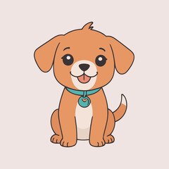 Cute vector illustration of a Puppy for kids' reading time
